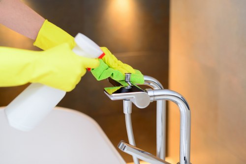 Window cleaner working on a residential property in N19