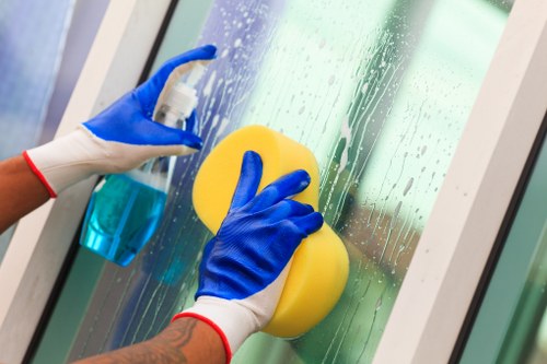 Cleaner working in a residential flat with access considerations in N19